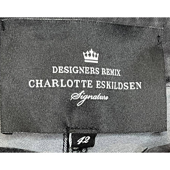 Charlotte Eskildsen Women Jeans Moon‎ Legs Denim Designer Remix Stretch Black 32 - Picture 3 of 11